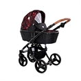 Комбинирана количка RIMINI с кош за новородено RUBY Red&Black