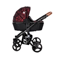 Carrozzina combinata RIMINI con cesta per neonato RUBY Red&Black