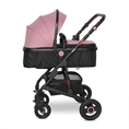 Детска количка ALBA Premium с кош за новородено PINK