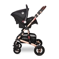 Cochecito de bebé ALBA Premium BLACK con asiento elevador de coche COMET Black */opción/
