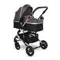 Детска количка ALBA Premium с кош за новородено STEEL Grey
