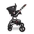 Cochecito de bebé ALBA Premium STEEL Grey con asiento elevador de coche COMET Black */opción/