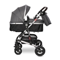 Детска количка ALBA Premium с кош за новородено STEEL Grey