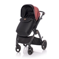 Combi Stroller ADRIA with footcover BLACK&RED