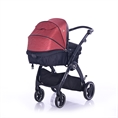 Combi Stroller ADRIA with pram body BLACK&RED