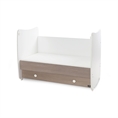 Bed DREAM NEW 70x140 white+coffee /transformed into a child bed/