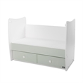 Bed MATRIX NEW white+milky green /transformed into a child bed/