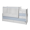 Bed MAXI PLUS NEW white+baby blue /removed front panels/