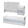 Bed MAXI PLUS NEW white+baby blue Variant B /teen bed; baby bed;&cupboard/ *The bed can be used by two children at the sime time