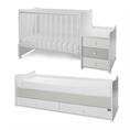 Bed MAXI PLUS NEW white+milky green Variant B /teen bed; baby bed;&cupboard/ *The bed can be used by two children at the sime time