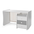Bed MAXI PLUS NEW white+stone grey /study desk&cupboard/