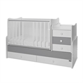 Bed MAXI PLUS NEW white+stone grey /removed front panels/