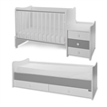Bed MAXI PLUS NEW white+stone grey Variant B /teen bed; baby bed;&cupboard/ *The bed can be used by two children at the sime time