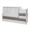 Bed MAXI PLUS NEW white+coffee /removed front panels/