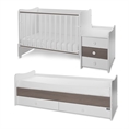 Bed MAXI PLUS NEW white+coffee Variant B /teen bed; baby bed;&cupboard/ *The bed can be used by two children at the sime time