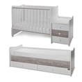 Bed MAXI PLUS NEW white+artwood Variant B /teen bed; baby bed;&cupboard/ *The bed can be used by two children at the sime time
