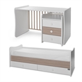 Bed MAXI PLUS NEW white+amber Variant A /teen bed; study desk; cupboard/
