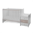 Bed MAXI PLUS NEW white+light oak /baby bed&cupboard/