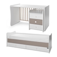 Bed MAXI PLUS NEW white+string Variant A /teen bed; study desk; cupboard/