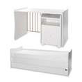 Bed TREND PLUS NEW white Variant A /teen bed; study desk&cupboard/