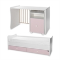 Bed TREND PLUS NEW white+orchid pink Variant A /teen bed; study desk&cupboard/