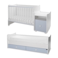 Bed TREND PLUS NEW white+baby blue Variant B /teen bed; baby bed&cupboard/ *The bed can be used by two children at the same time
