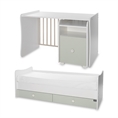 Bed TREND PLUS NEW white+milky green Variant A /teen bed; study desk&cupboard/