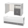 Bed TREND PLUS NEW white+stone grey Variant A /teen bed; study desk&cupboard/