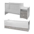 Bed TREND PLUS NEW white+artwood Variant B /teen bed; baby bed&cupboard/ *The bed can be used by two children at the same time