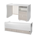Bed TREND PLUS NEW white+light oak Variant A /teen bed; study desk&cupboard/