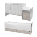 Bed TREND PLUS NEW white+light oak Variant B /teen bed; baby bed&cupboard/ *The bed can be used by two children at the same time