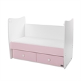 Bed MATRIX NEW white+orchid pink /transformed into a child bed/