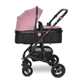 Детска количка ALBA Premium +ADAPTERS с кош за новородено PINK
