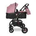 Passeggino ALBA Premium +ADAPTERS con cesta per neonato PINK