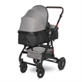 Детска количка ALBA Premium +ADAPTERS с кош за новородено OPALINE Grey