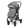 Baby Stroller ALBA Premium +ADAPTERS with cover OPALINE Grey