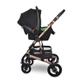 Cochecito de bebé ALBA Premium +ADAPTERS Black con asiento elevador de coche SPIRIT */opción/