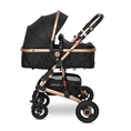 Детска количка ALBA Premium +ADAPTERS с кош за новородено BLACK
