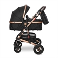 Passeggino ALBA Premium +ADAPTERS con cesta per neonato BLACK