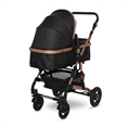 Детска количка ALBA Premium +ADAPTERS с кош за новородено BLACK