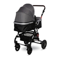 Baby Stroller ALBA Premium +ADAPTERS with pram body STEEL Grey