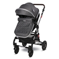 Детска количка ALBA Premium +ADAPTERS с покривало STEEL Grey