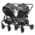 Baby Stroller ALBA Premium +ADAPTERS with seat unit STEEL Grey